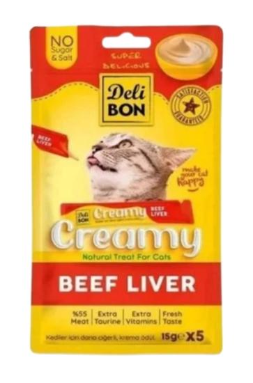 Delibon Creamy Dana Ciğerli Kedi Ödül Kreması 5x15 Gr