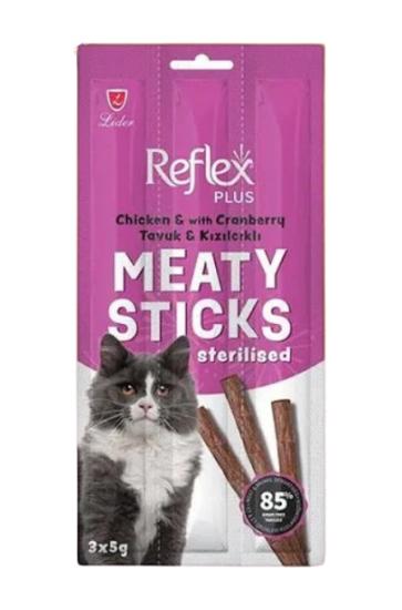 Reflex  Stick Tavuklu ve Kızılcıklı Kısırlaştırılmış Kedi Ödülü 3x5 Gr